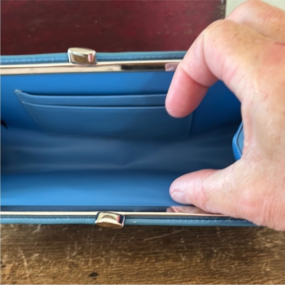 Light blue Lodi’s Clutch leather
